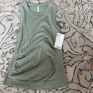 Athleta Foresthill Ascent Side-Ruched Tank Top - Sage Green NWT
